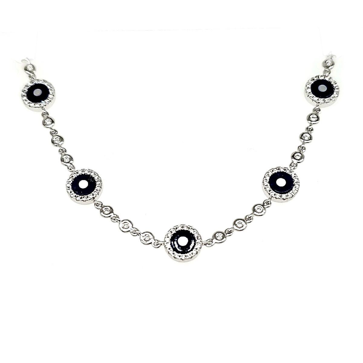 Pulsera de Oro Blanco 18k Lapislázuli Cts 0.91 y Diamante Redondo en Nuevo estado para la venta en Hong Kong, HK