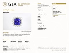 18k Weißgold große 18,41ctw GIA Kissen Tansanit w / Diamant Halo Ring