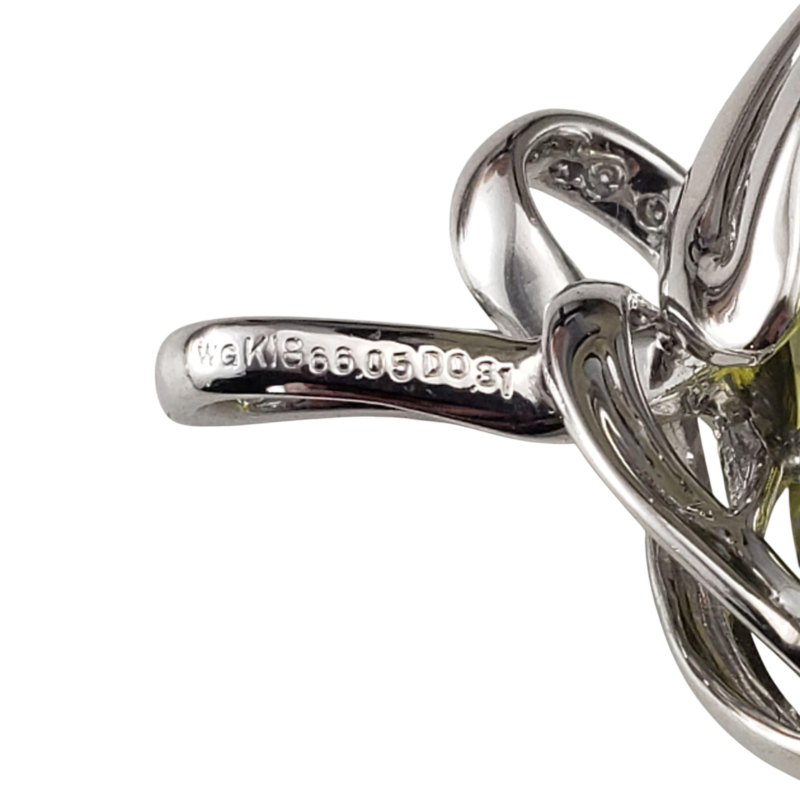 Donna Ciondolo in oro bianco 18K con quarzo limone e diamanti #22763 in vendita