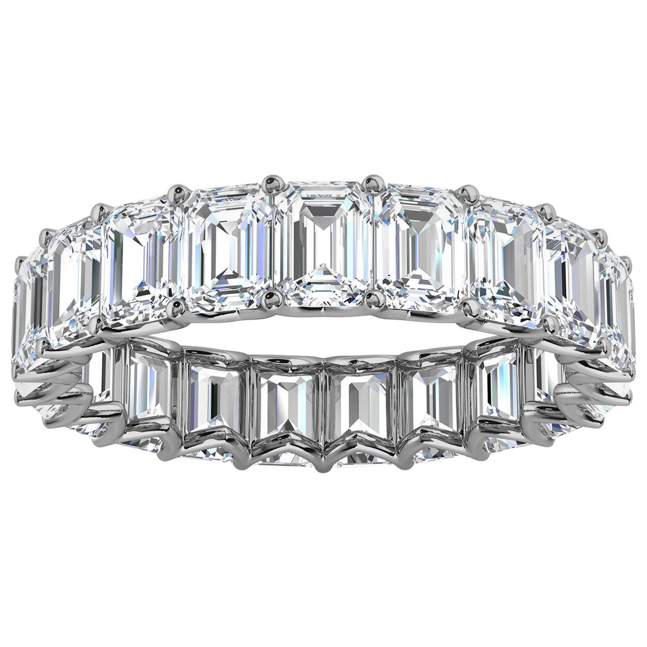 18k White Gold Leora Eternity Emerald Diamomd Ring '4 Ct. Tw' For Sale