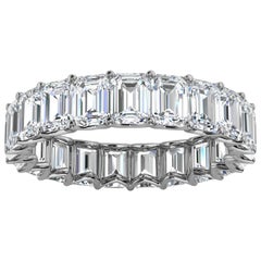 18k White Gold Leora Eternity Emerald Diamomd Ring '4 Ct. Tw'