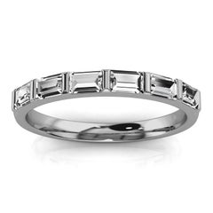 18K White Gold Lindie Baguette Organic Design Diamond Ring '1/2 Ct. Tw'