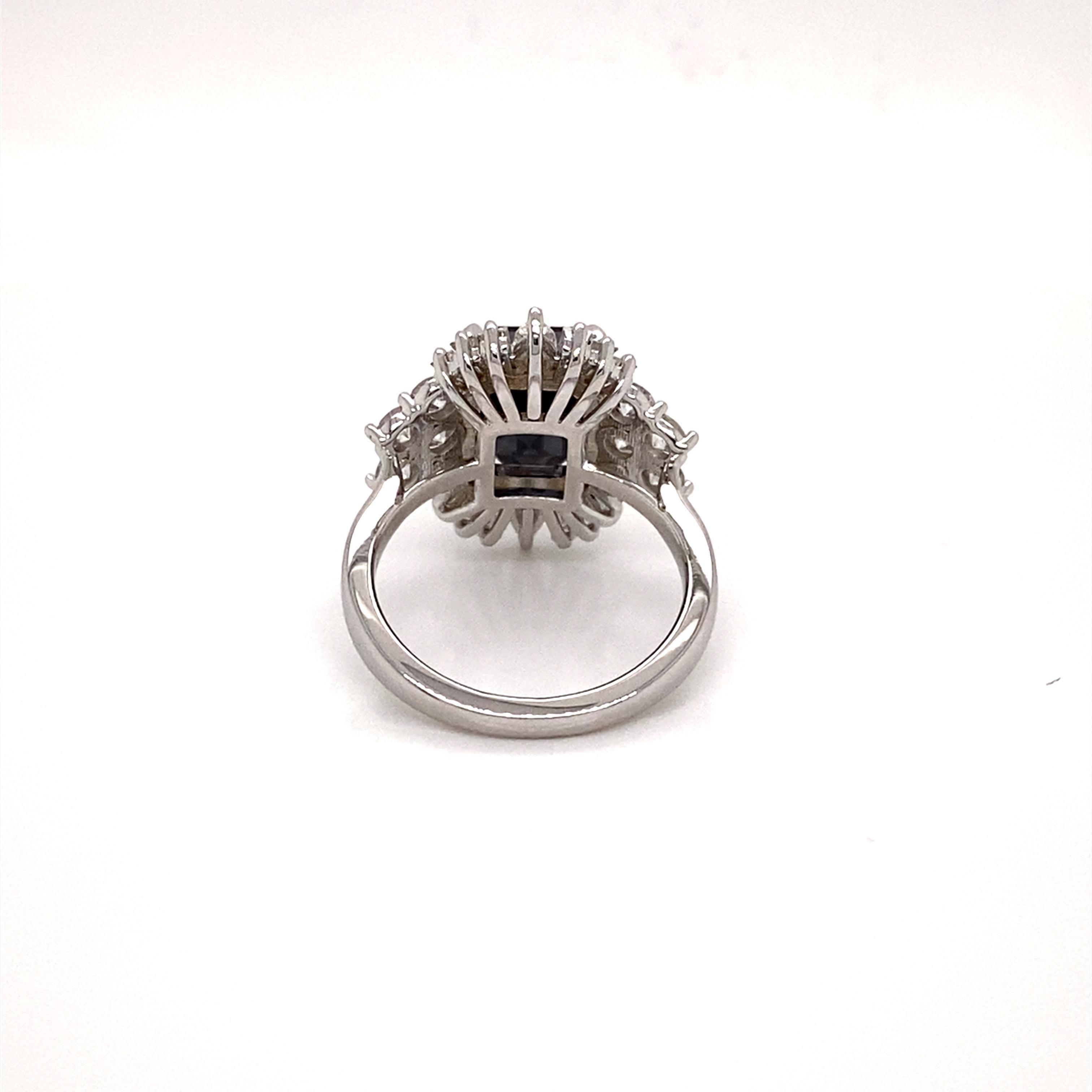 GIA Certified 18k LOLA Deco Inspired Black Spinel and Diamond Ring For Sale 3