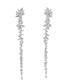 18K White Gold Long and Short Convertible Earrings