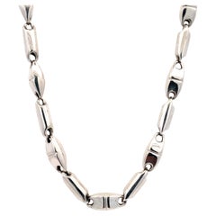 18k white gold long chain necklace unisex