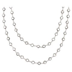 Lange By The Yard-Halskette aus 18 Karat Weißgold mit weißem Topas