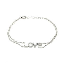 18k White Gold LOVE Diamond Cts 0.15 Bracelet