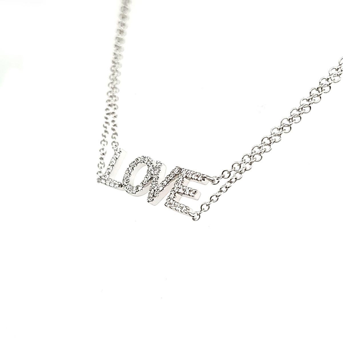 18k White Gold LOVE Diamond Cts 0.15 Bracelet In New Condition For Sale In Hong Kong, HK