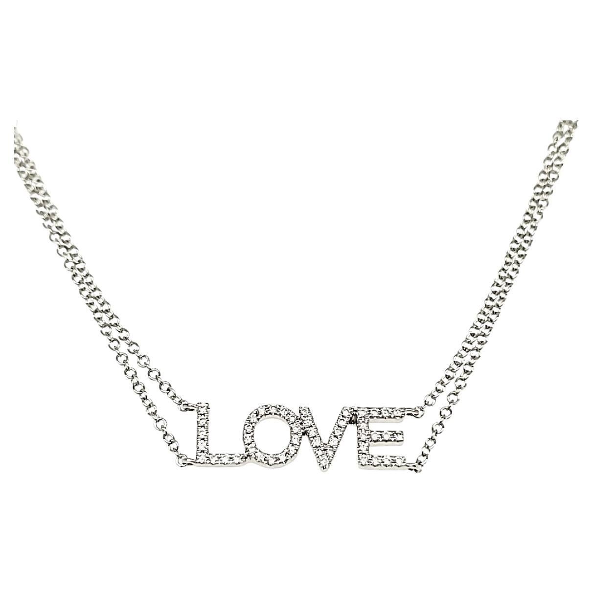 18 Karat Weißgold LOVE Diamant Cts 0,15 Armband