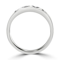 18K White Gold 'LOVE' Engraved with Solitaire Diamond Band