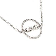 18k White Gold LOVE Hoop Diamond Cts 0.12 Bracelet