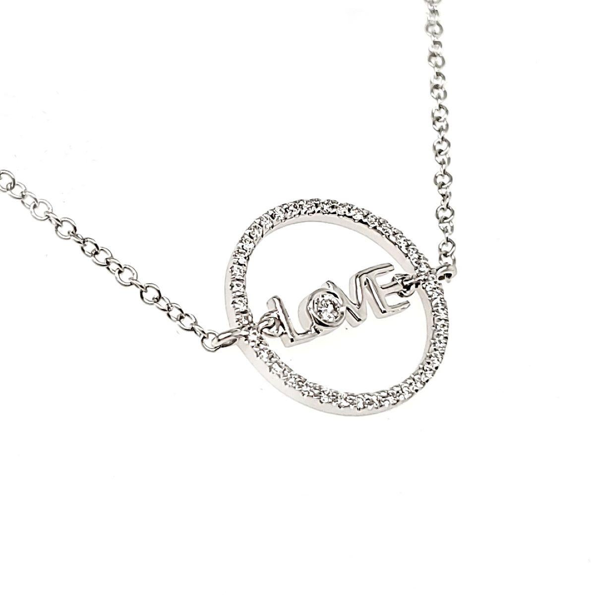 Bracciale LOVE in oro bianco 18k con diamante a cerchio 0,12 carati In condizioni Nuovo in vendita a Hong Kong, HK