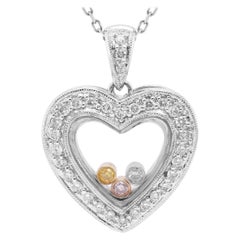 Pendentif d'amour en or blanc 18 carats