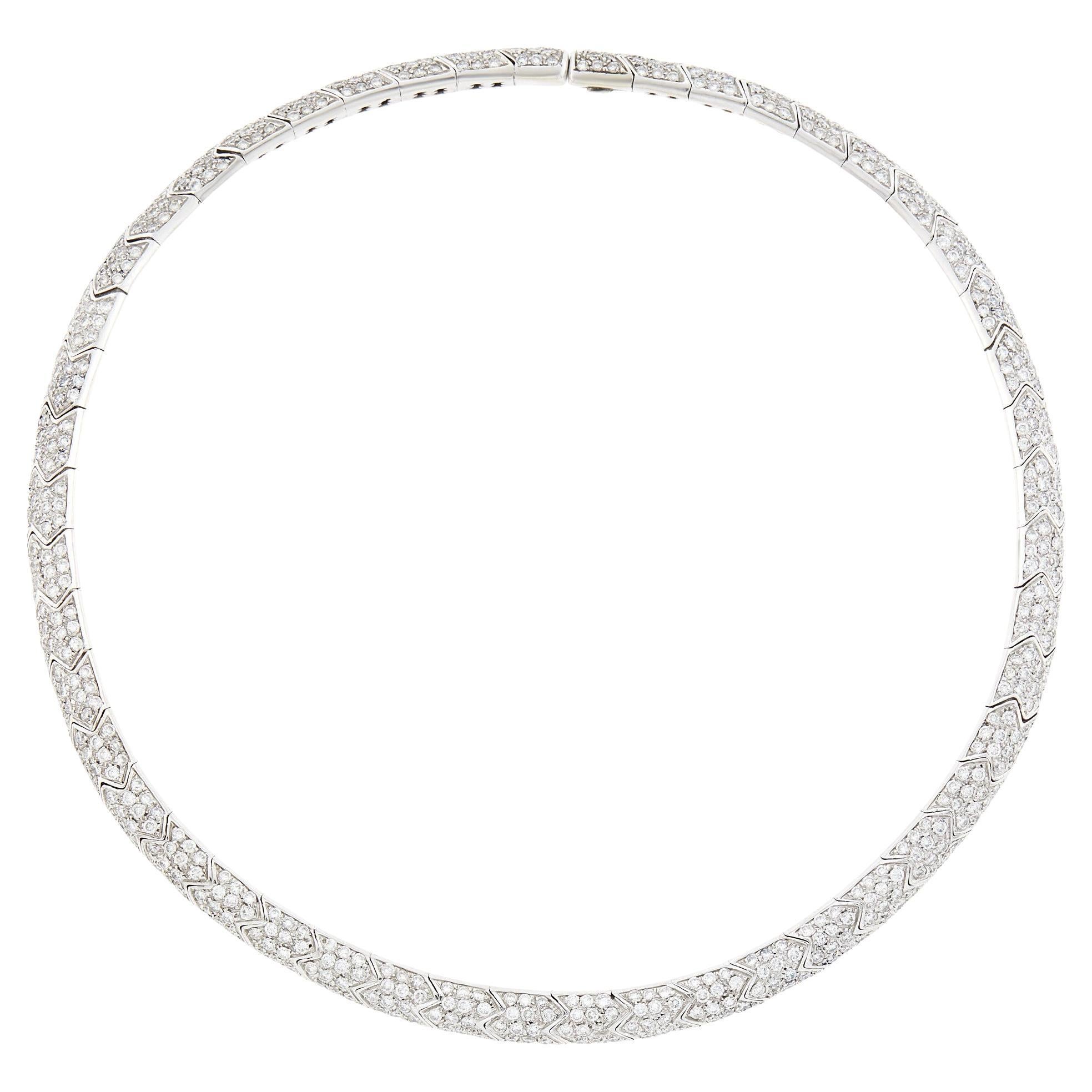 Collar Gargantilla Magnífico Diamante Oro Blanco 18K