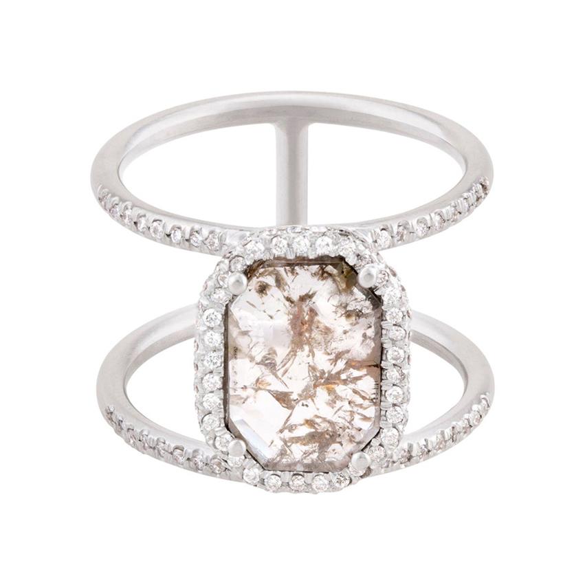 Dalben Raw Emerald Slice Gold Ring at 1stDibs raw emerald gold ring, slice of gold, raw