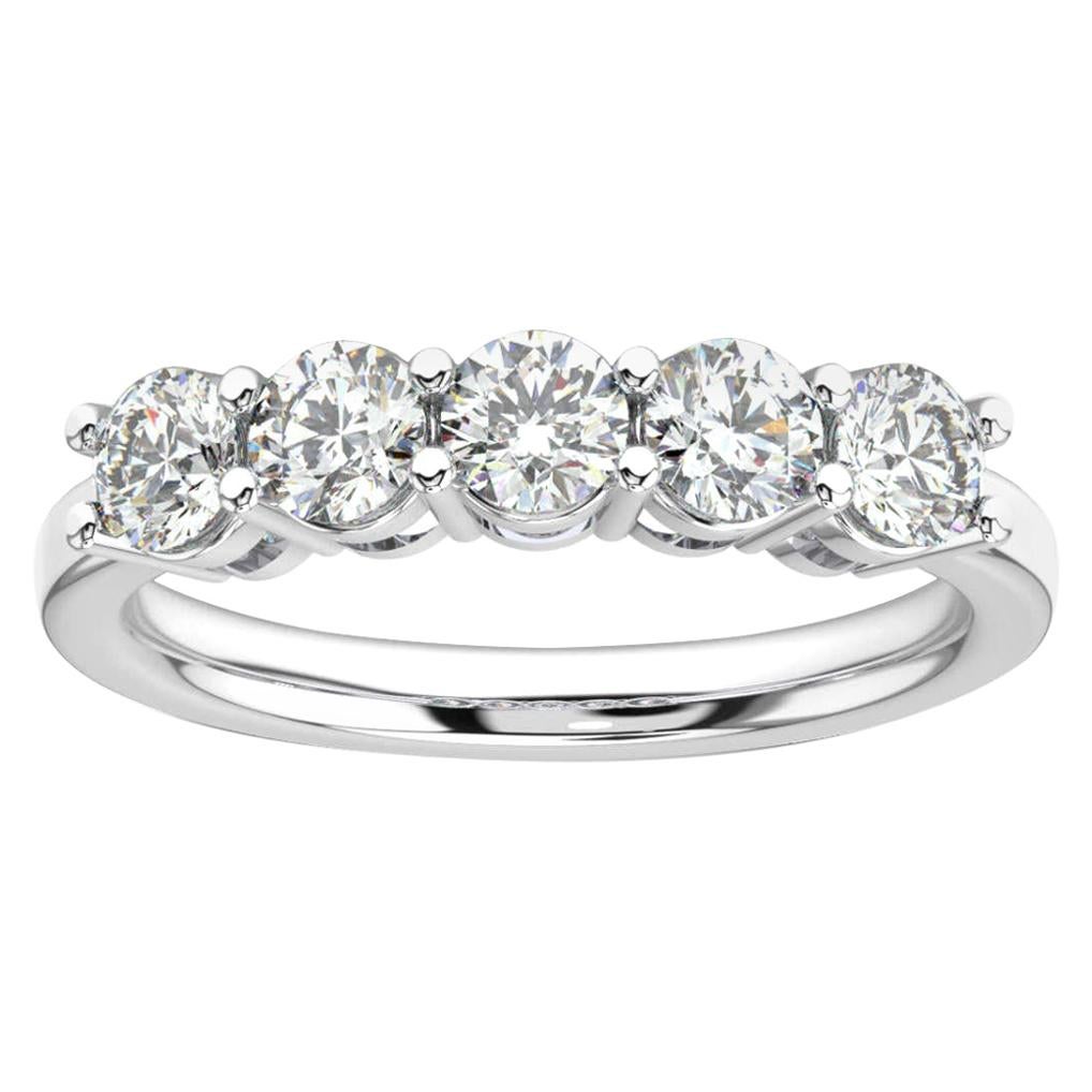 18K White Gold Marne 5 Stone Diamond Ring '1 Ct. tw' For Sale