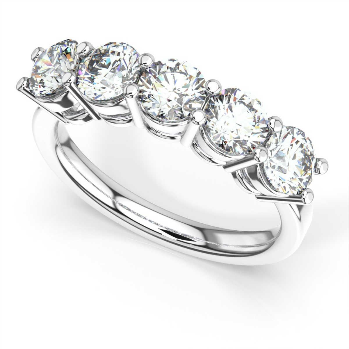 2ct 5 stone diamond ring