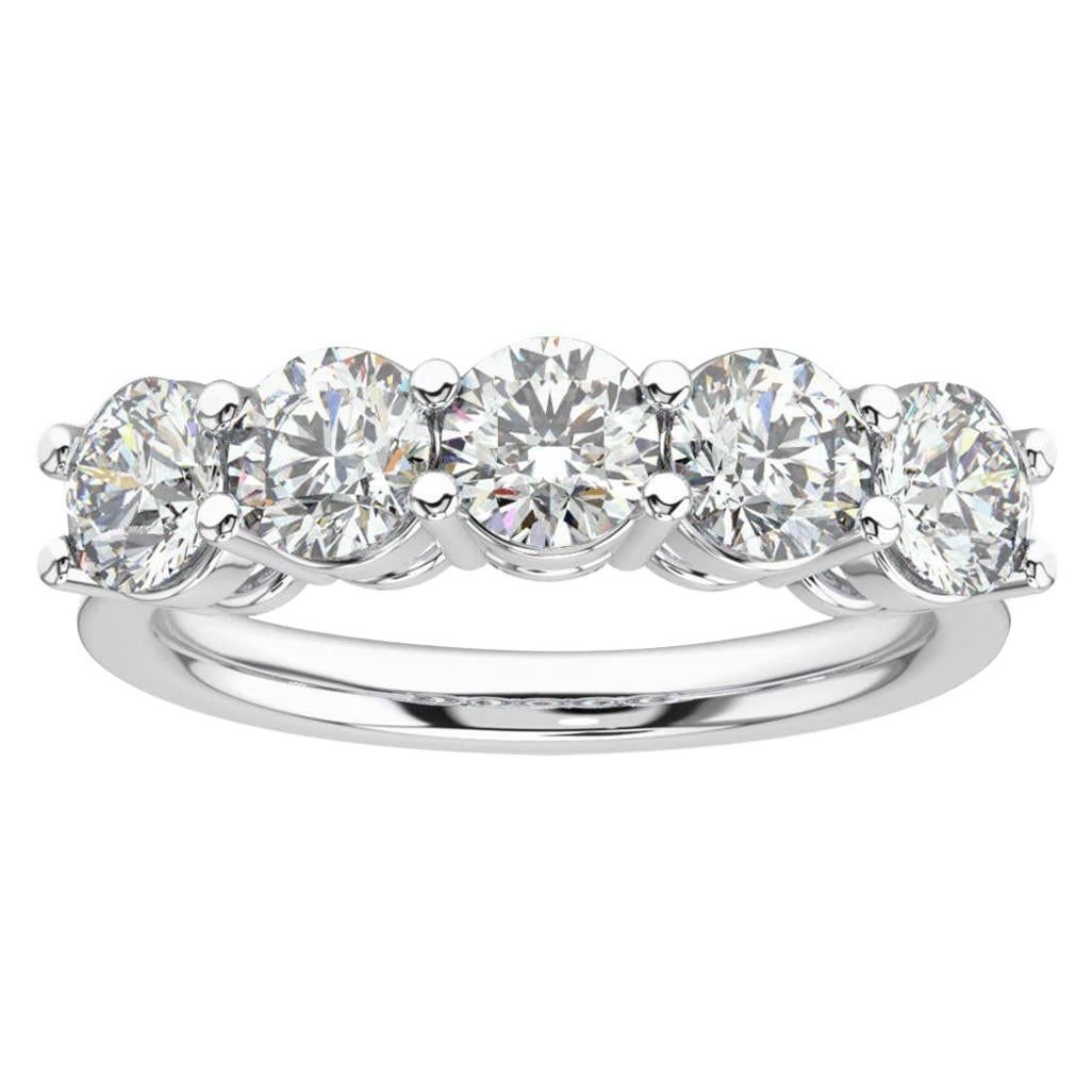 18K White Gold Marne 5 Stone Diamond Ring '2 Ct. tw' For Sale