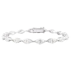 6.55 Ct HRD Certified Diamond Tennis Bracelet, 18k White Gold Wedding Jewelry