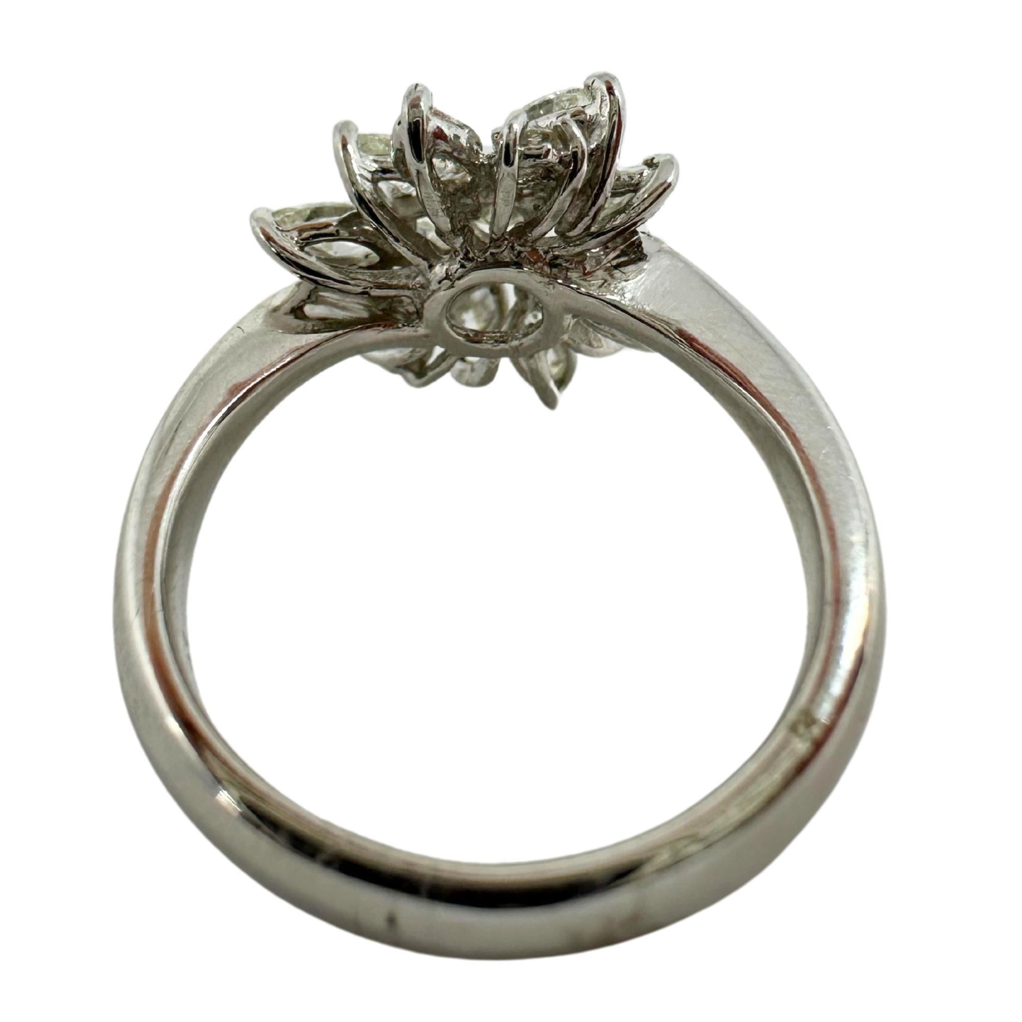 18K White Gold Marquise and Pear Cut Diamond Ring For Sale 1