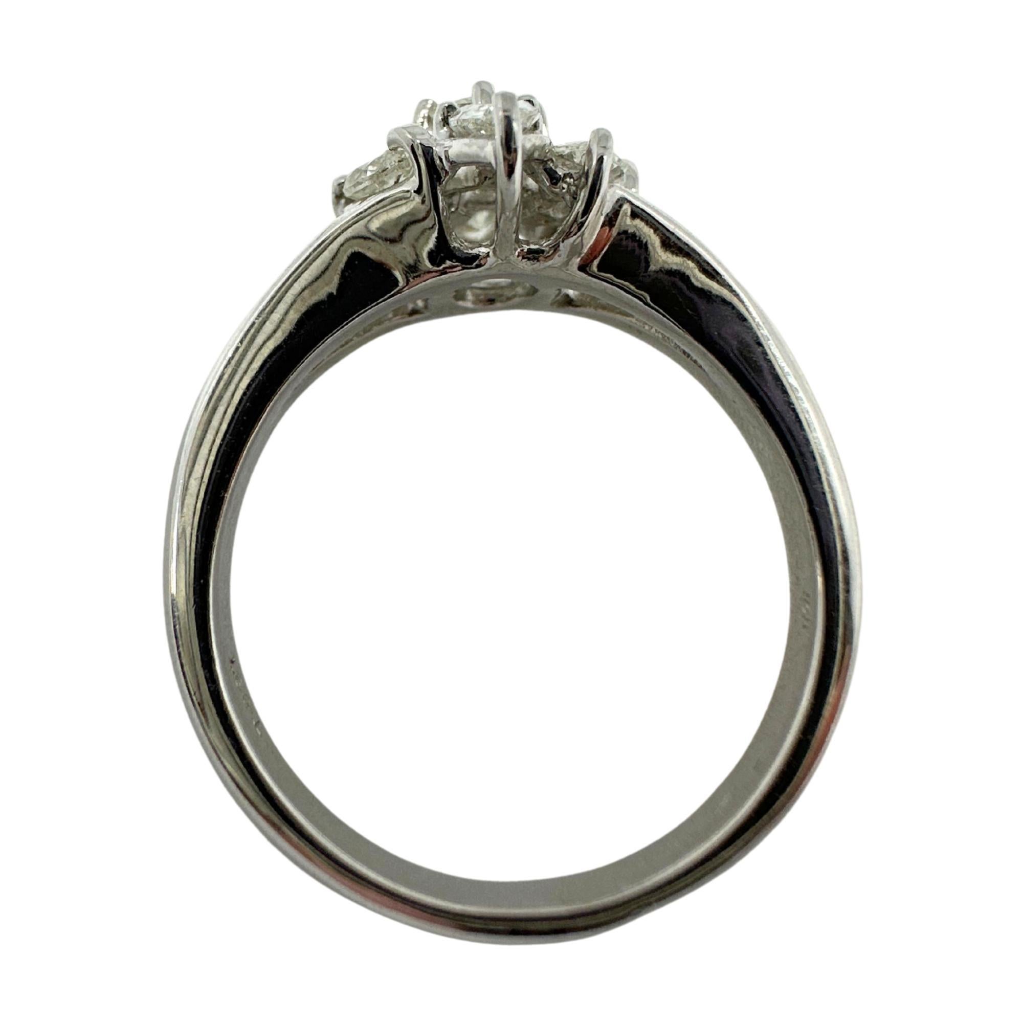 18K White Gold Marquise and Pear Cut Diamond Ring For Sale 1