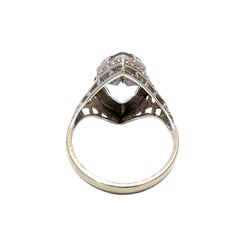 18k White Gold Marquise Cut Aquamarine Ring