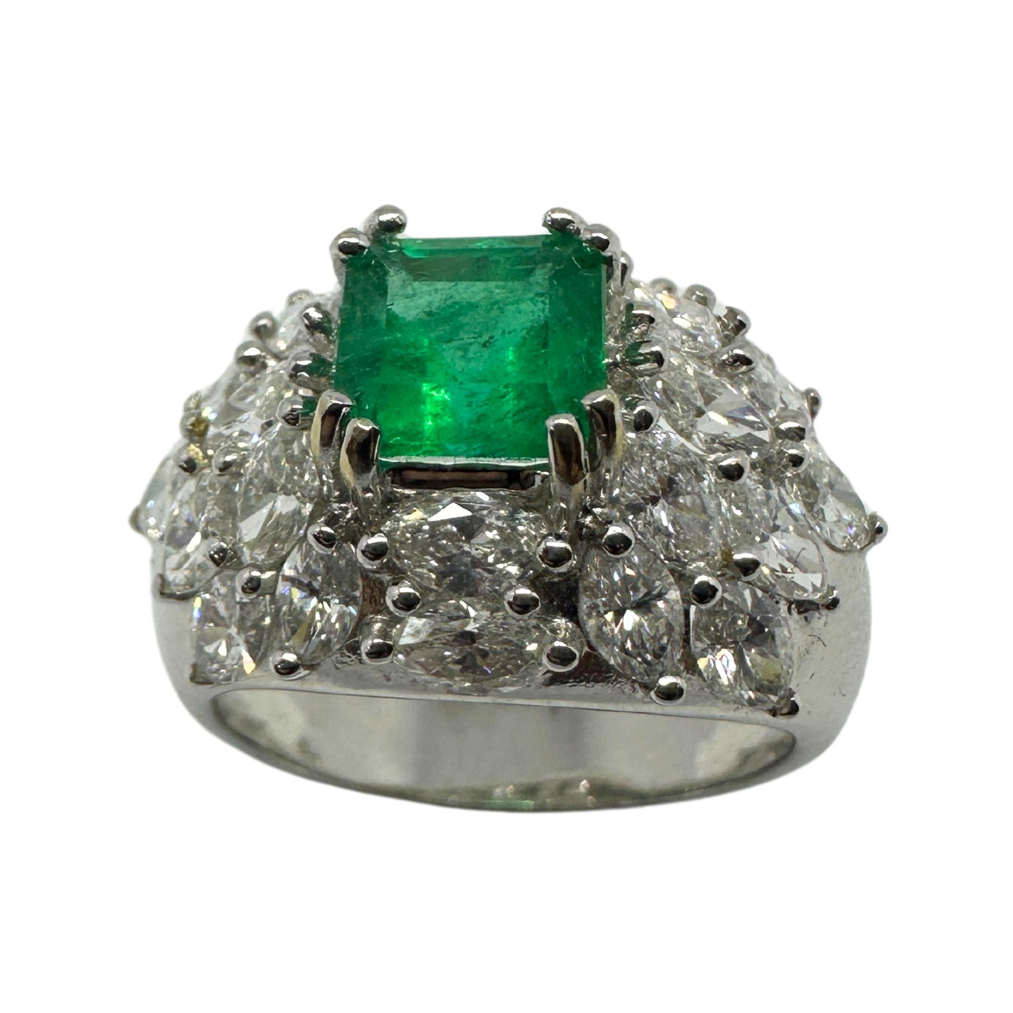18k Marquise Cut Diamond and Emerald Ring
Condition: In good condition with some minor surface wear consistent with age.
Ring size: 6.25
Markings: “T864