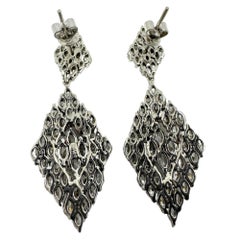 18K White Gold Marquise Cut Diamond Earrings