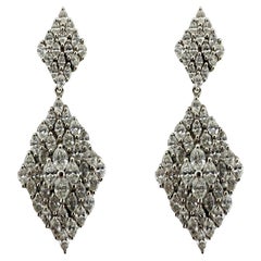 Pendientes de diamantes talla marquesa de oro blanco de 18 quilates