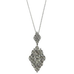 Collana con ciondolo con diamante taglio marquise in oro bianco 18K