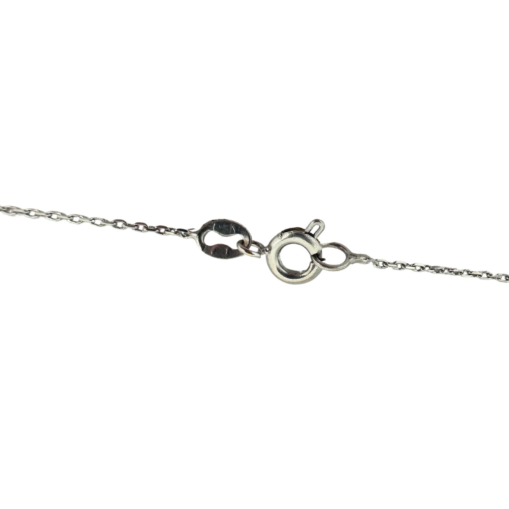 Collana con ciondolo con diamante taglio marquise in oro bianco 18K in vendita 1