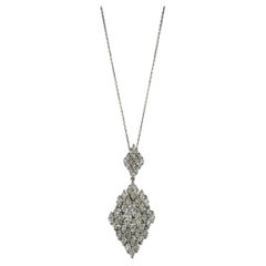 Collar Colgante Diamante Corte Marquesa Oro Blanco 18K