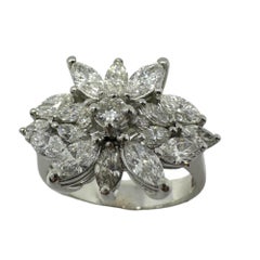 18K White Gold Marquise Cut Diamond Ring