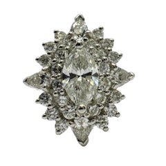 18K White Gold Marquise Cut Diamond Ring