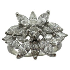 18K White Gold Marquise Cut Diamond Ring