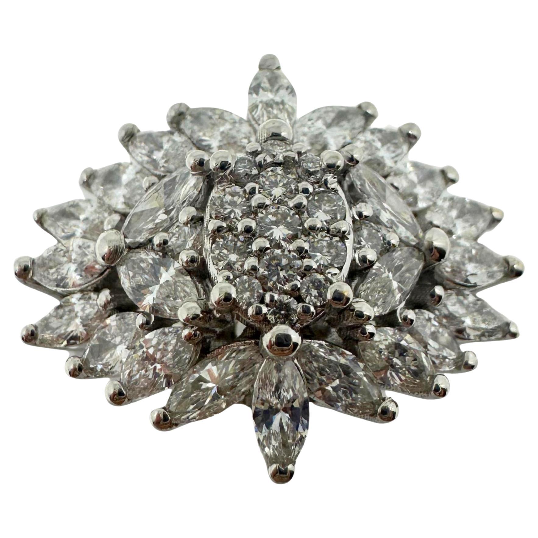 18K White Gold Marquise Cut Diamond Ring