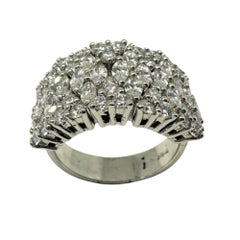 18K White Gold Marquise Cut Diamond Wide Band Ring