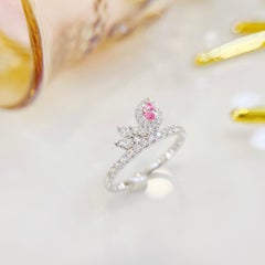 18K Weißgold Marquise-Schliff Fancy Pink Diamond Ring