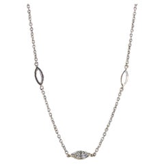 18 Karat Weißgold Marquise-Diamant-Halskette
