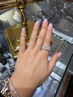18k White Gold Marquise Mix Cut Diamond Wide Band Ring 1.85 carats