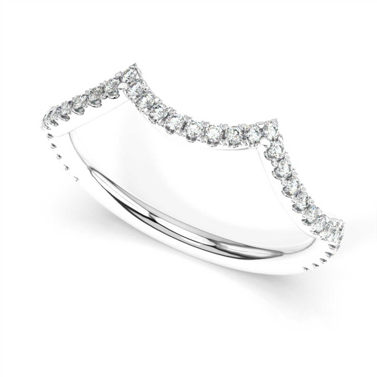 Round Cut 18 Karat White Gold Merida Diamond Ring '1/4 Carat' For Sale
