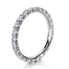 18 Karat Weißgold Französisch Pave Diamant Ewigkeitsring '1 Ct. „Cow's