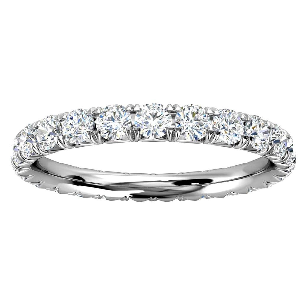 For Sale:  18K White Gold Mia French Pave Diamond Eternity Ring '1 Ct. Tw'