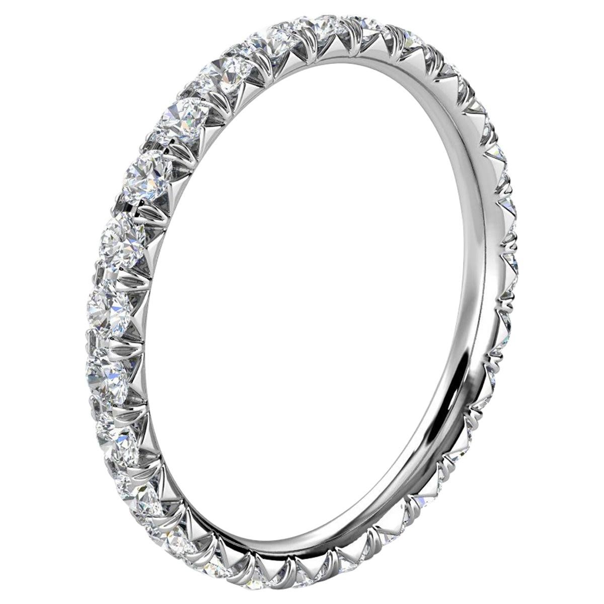 For Sale:  18k White Gold Mia French Pave Diamond Eternity Ring '3/4 Ct. tw'
