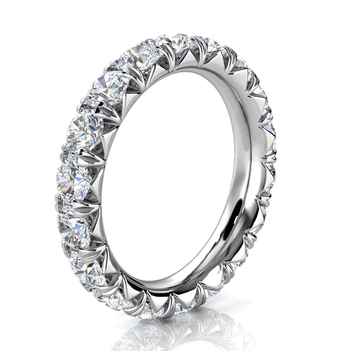 For Sale:  18K White Gold Mia French Pave Diamond Eternity Ring '3 Ct. Tw' 2