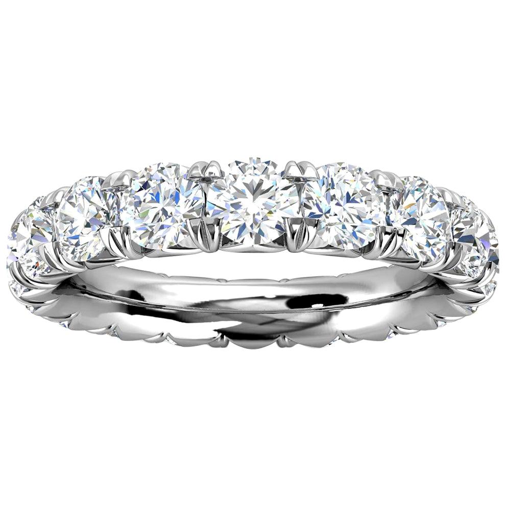 For Sale:  18K White Gold Mia French Pave Diamond Eternity Ring '3 Ct. Tw'