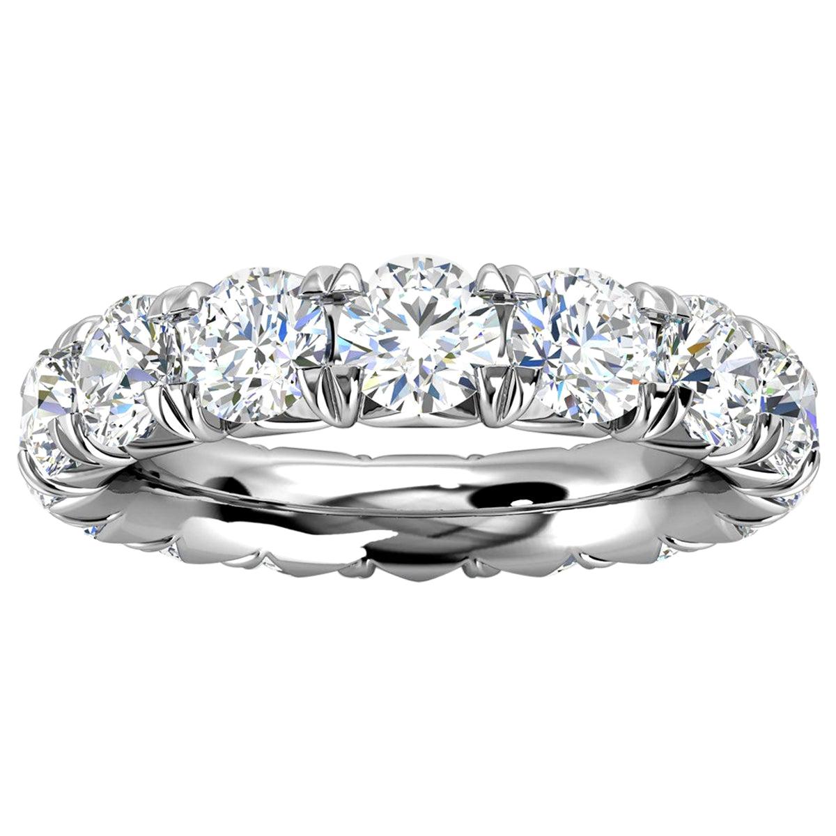For Sale:  18k White Gold Mia French Pave Diamond Eternity Ring '4 Ct. tw'