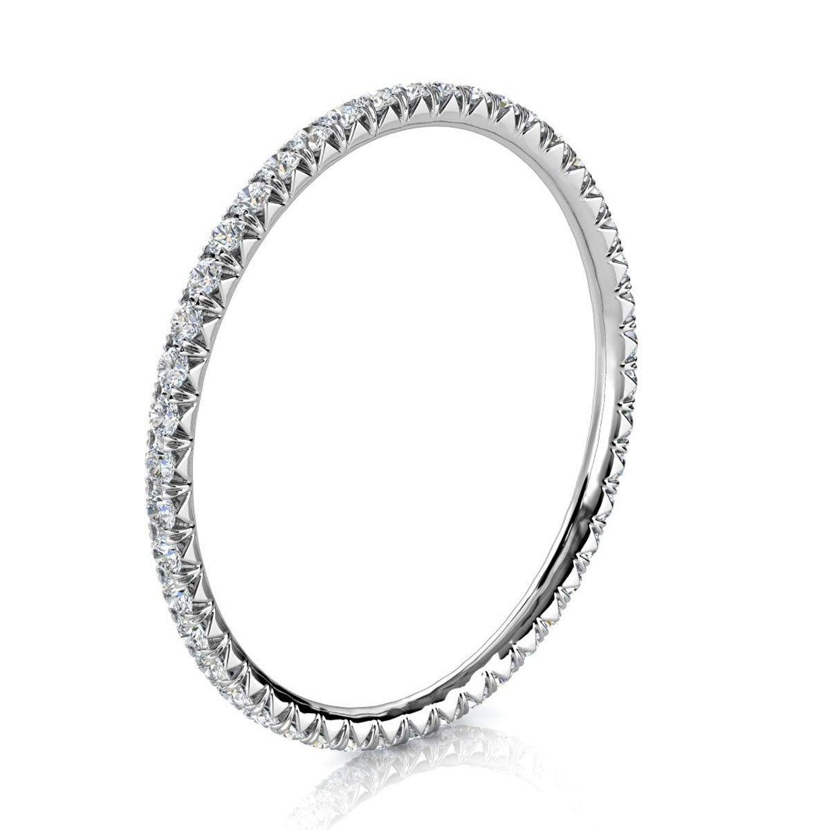 For Sale:  18K White Gold Mia Petite French Pave Diamond Eternity Ring '1/4 Ct. Tw' 2