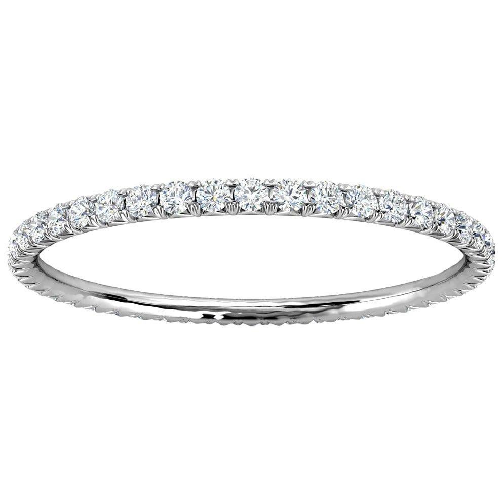 For Sale:  18K White Gold Mia Petite French Pave Diamond Eternity Ring '1/4 Ct. Tw'