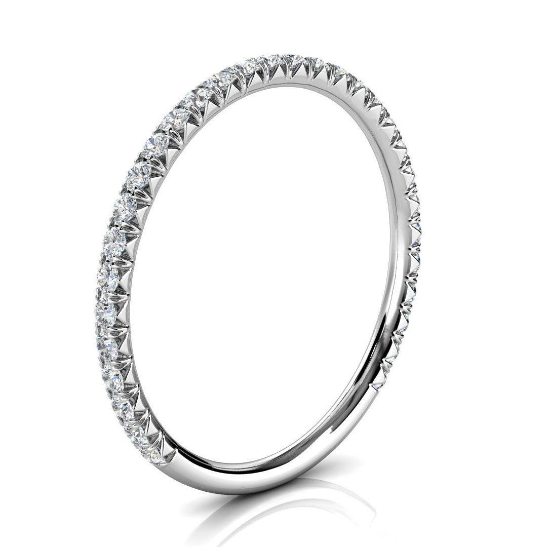 For Sale:  18k White Gold Mini GIA French Pave Diamond Ring '1/4 Ct. tw' 2